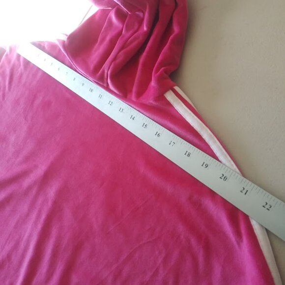 No Boundaries women's size 15-17 XL pink and white velour hoodie sweatshirt - Picture 11 of 15